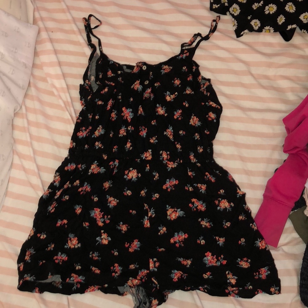 Black Floral Romper